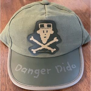 VTG 1985 Fido Dido “Danger Dido” Army Green Cap Hat Rare Adjustable, 21” circum
